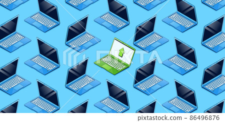 Seamless pattern with isometric modern laptops Seamless pattern with isometric modern laptops 86496876