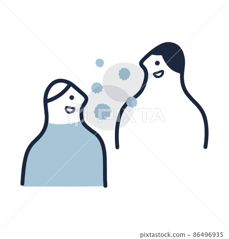 不戴面具說話的人的近距離對話圖像矢量圖解 86496935