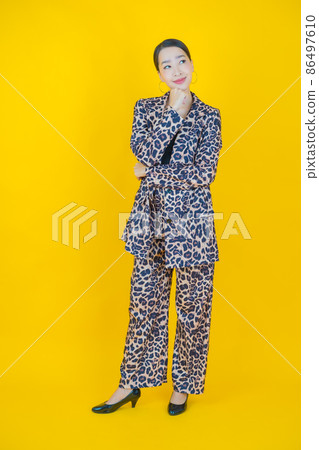 Portrait beautiful young asian woman smile with action Portrait beautiful young asian woman smile with action 86497610