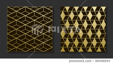 Golden luxury backgrounds set. Vintage vector illustration. Golden luxury backgrounds set. Vintage vector illustration. 86498043