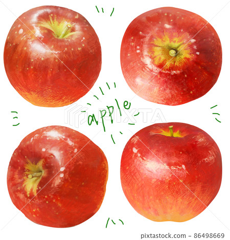 觸感細膩的蘋果插圖（整個） 86498669