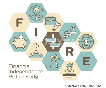 FIRE(提前退休)六角標誌 FIRE(提前退休)六角標誌 86499650