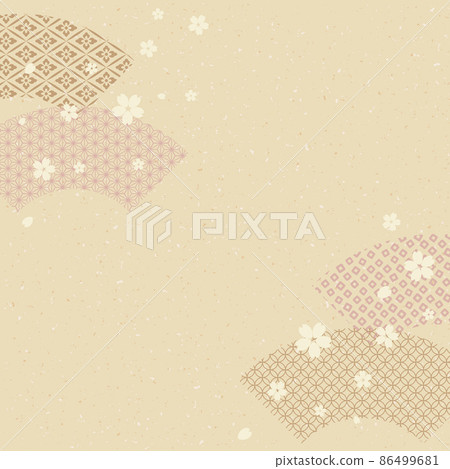 Beige Sakura Japanese paper back 86499681