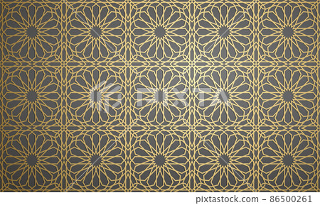 Islamic ornament vector , persian motiff . 3d ramadan islamic round pattern elements . Geometric circular ornamental arabic symbol vector . Gold background Islamic ornament vector , persian motiff . 3d ramadan islamic round pattern elements . Geometric circular ornamental arabic symbol vector . Gold background 86500261