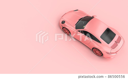 pink luxury sports car on pink background. pink luxury sports car on pink background. 86500556