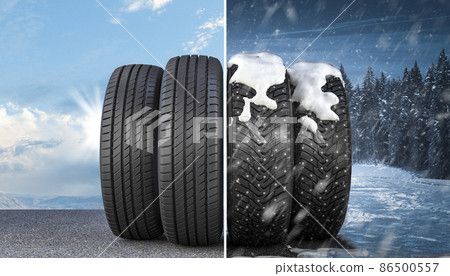 summer and winter car tires. summer and winter car tires. 86500557
