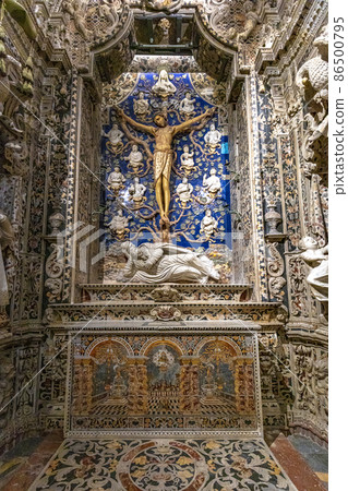 crucifixion in the cathedral of monreale. crucifixion in the cathedral of monreale. 86500795