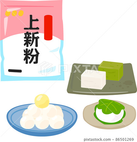 使用 Joshinko 的日本甜點插圖集 86501269