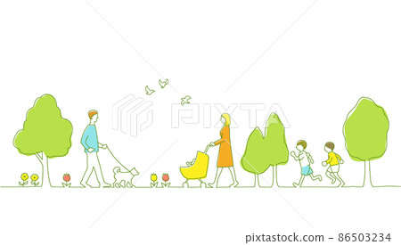 Park and people landscape background material Park and people landscape background material 86503234