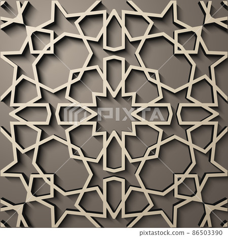 Background with 3d seamless pattern in Islamic style . , arabic geometric east ornament , persian motif . 86503390