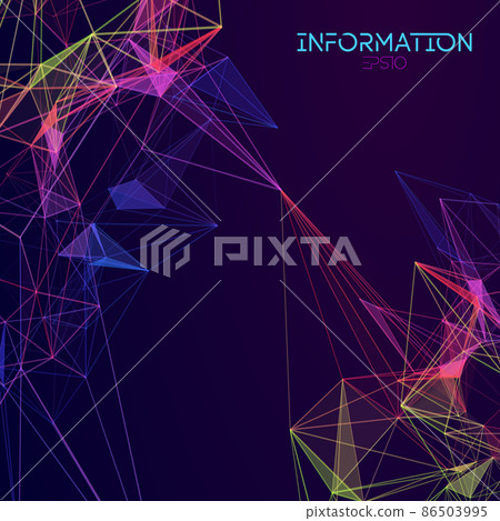 Colorful data abstract infographic. Data sorting color flow. Bigdata abstract plexus vector background. 86503995