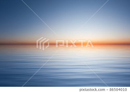 Water surface with waves and blue sky landscape 86504010