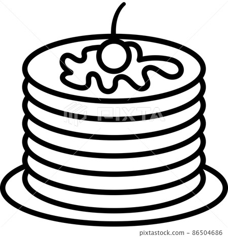 Pancake Outline Icon Food Vector 86504686