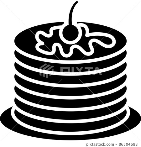 Pancake Glyph Icon Food Vector  86504688