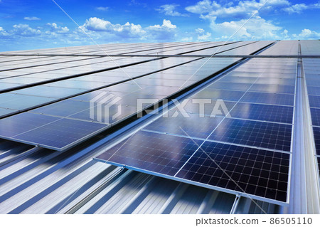 Solar panels on the roof. (Solar cell) Solar panels on the roof. (Solar cell) 86505110