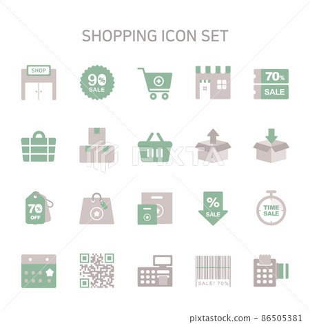 Common Shopping Flat Icon Set Common Shopping Flat Icon Set 86505381