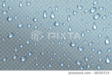 Water drops on transparent background, droplets Water drops on transparent background, droplets 86505514