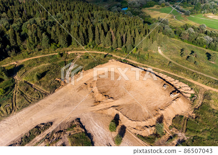 Removal of overburden on a piece of land before sand pit mining 86507043