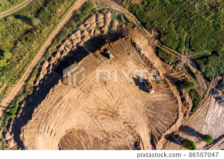 Removal of overburden on a piece of land before sand pit mining 86507047