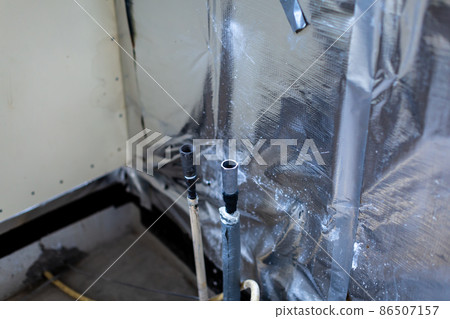 Home remodeling bathroom demolition work plumbing 86507157