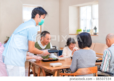 Rehabilitation center lunch scene Rehabilitation center lunch scene 86507334