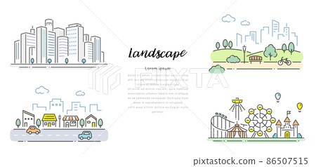 Vector illustration material: Various landscapes, sets Vector illustration material: Various landscapes, sets 86507515