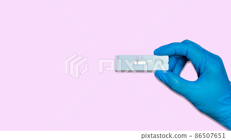 Hand holding Rapid Antigen Test kit (ATK)with Negative result during swab COVID-19 testing. Hand holding Rapid Antigen Test kit (ATK)with Negative result during swab COVID-19 testing. 86507651