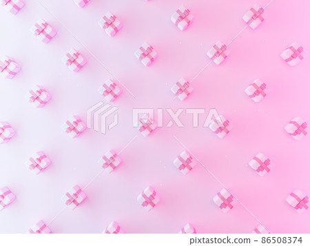 Minimal Christmas pattern. pink gift boxes on pink background. 3D rendering. Minimal Christmas pattern. pink gift boxes on pink background. 3D rendering. 86508374