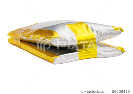 swollen double Li-ion battery pack isolated on white background 86508450