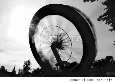 Petrozavodsk, Russia 26 August 2015 - Ride Surprise in motion in amusement park 86508516