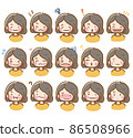 女性的面部表情 86508966