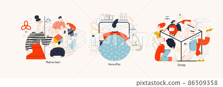 Technology Memphis illustration. Creative landing web page illustration 86509358