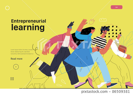 Startup illustration, website landing template. Concept of building new business Startup illustration, website landing template. Concept of building new business 86509381