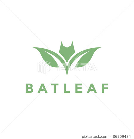 animal bat leaf logo design, vector graphic symbol icon illustration creative idea 86509484