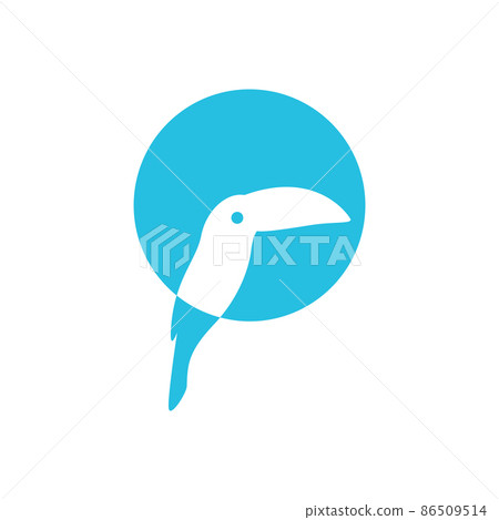 circle with bird toucan flat logo design vector graphic symbol icon illustration creative idea 86509514