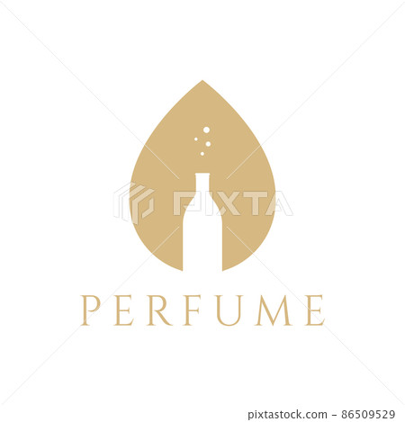 drop water with bottle perfume logo design, vector graphic symbol icon illustration creative idea 86509529