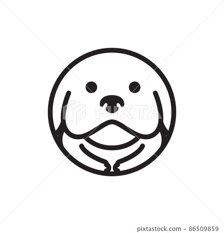 fat dog cute with circle line logo design, vector graphic symbol icon illustration creative idea fat dog cute with circle line logo design, vector graphic symbol icon illustration creative idea 86509859