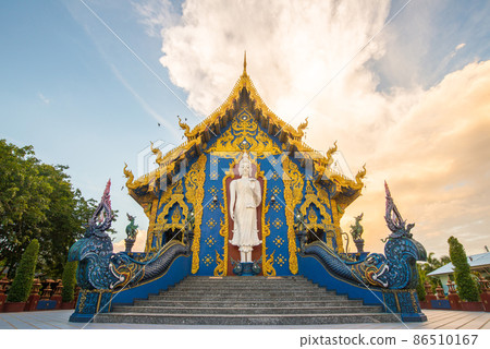The beautiful Buddhist viharn of Blue temple in Chiang Rai province of Thailand. The beautiful Buddhist viharn of Blue temple in Chiang Rai province of Thailand. 86510167