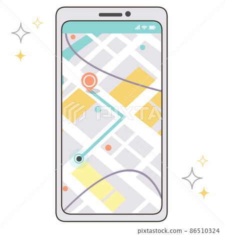 Smartphone map app screen 86510324