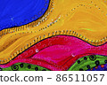 Blue, yellow, red, green and pink shades colored texture background. 86511057