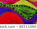 Blue, yellow, red, green and pink shades colored texture background. 86511060