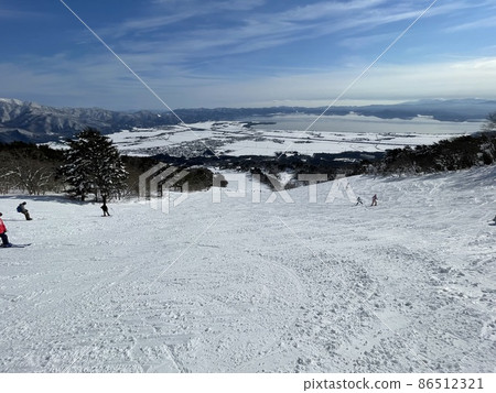 View of Lake Inawashiro from Inawashiro Ski Resort in Fukushima Prefecture in January 2022 View of Lake Inawashiro from Inawashiro Ski Resort in Fukushima Prefecture in January 2022 86512321