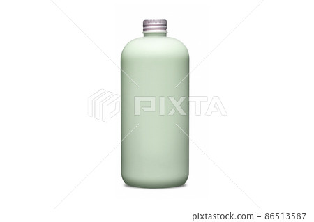 Green bottle with metal aluminum cap isolated on white background. Cosmetic bottle with dispenser liquid container for gel, lotion, bath foam 3d illustration realistic mockup. Sanitizer pump. Green bottle with metal aluminum cap isolated on white background. Cosmetic bottle with dispenser liquid container for gel, lotion, bath foam 3d illustration realistic mockup. Sanitizer pump. 86513587