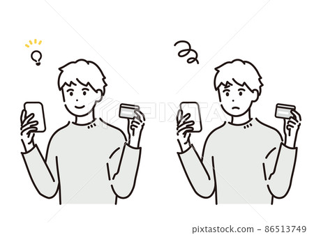 男士插畫素材可在智能手機上查看卡片使用詳情 男士插畫素材可在智能手機上查看卡片使用詳情 86513749