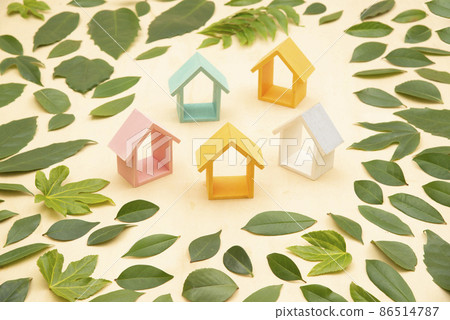 Natural image of leaves and house 86514787