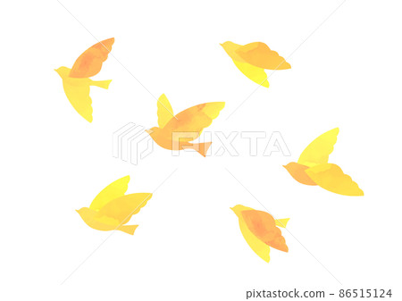 一隻拍打的鳥的水彩插圖 86515124