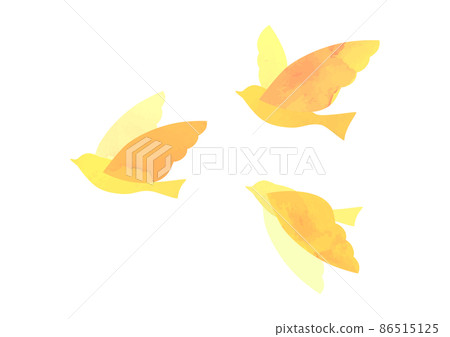 一隻拍打的鳥的水彩插圖 86515125