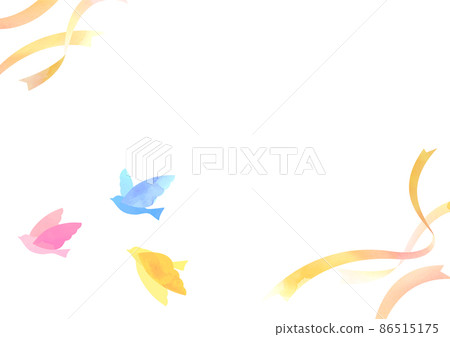 一隻拍打的鳥的水彩插圖 86515175