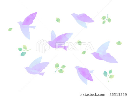 Watercolor illustration of a flapping bird 86515239