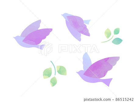 Watercolor illustration of a flapping bird 86515242